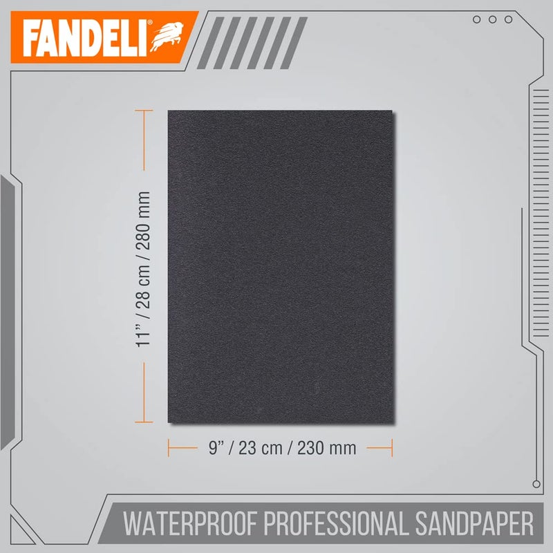 Fandeli | Waterproof Sandpaper | for Car Polishing, Wooden Furniture Sanding and Metal Sanding | Water Resistant (Assorted Grits (220, 320, 400)) - Image 3